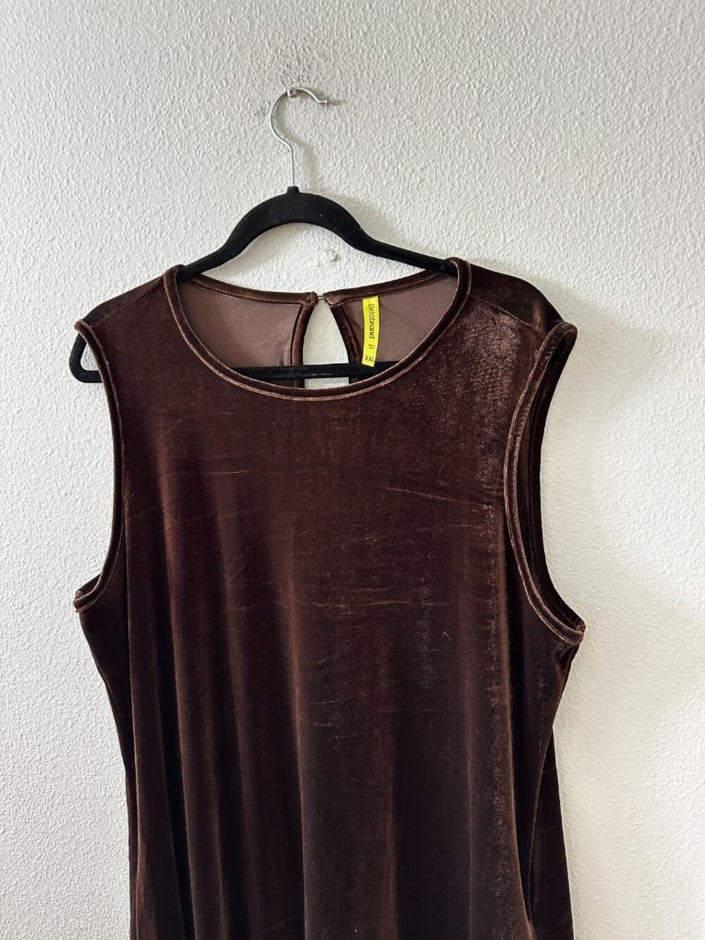 Betabrand Brown Velvet Midi Dress Sleeveless Women's XXL - Picture 2 of 6